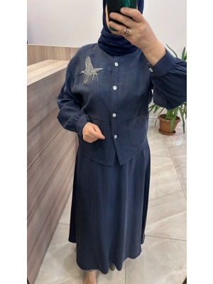 Magazin 4443 Lyocell Takım Lacivert