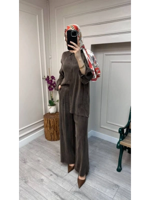 Ayd İpek Takım Kahvetengi