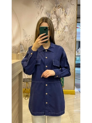 Ayd Tencel Gömlek Lacivert