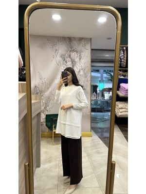 Ghisa Uzun kollu İçlik Beyaz