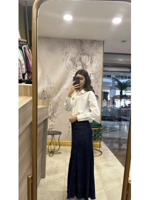 Ghisa5KGETK6267 Koyu Mavi Kot Etek