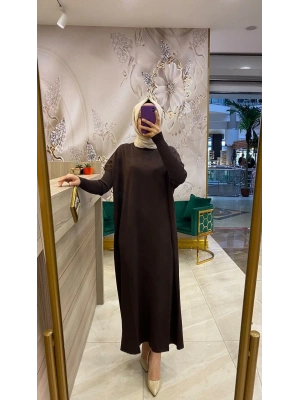 İnvee Merserize Elbise Kahverengi