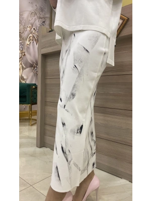 İnvee Merserize Etek Ekru-Siyah