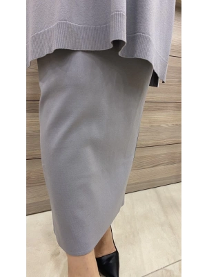 İnvee Merserize Etek Gri