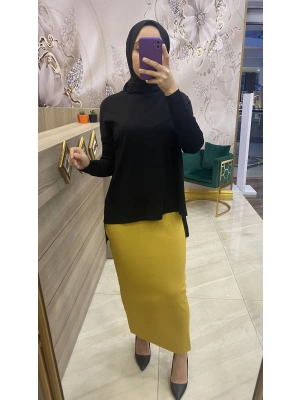 İnvee Merserize Etek Safran