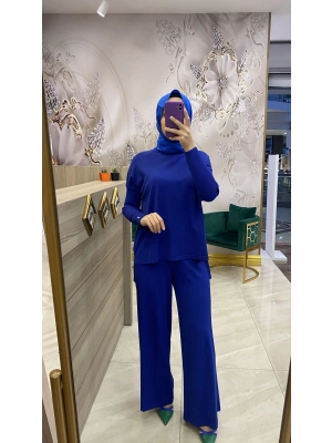 İnvee Merserize Geniş Pantolon Saks