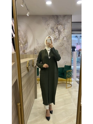 İnvee Merserize Hırka Yeşil