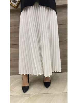 İnvee Pliseli Etek Ekru