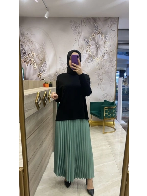 İnvee Pliseli Etek Çağla