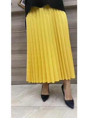 İnvee Pliseli Etek Sarı