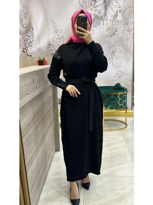 Misswhence 34817 Siyah Merserize Elbise