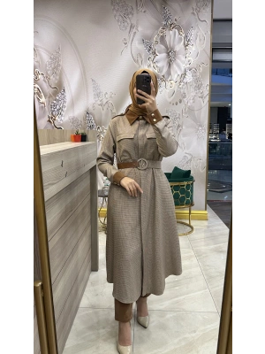 Niqozza Kadife Pantolon Camel