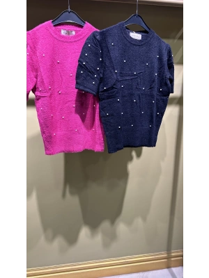 Niqozza Kısa Angora Bluz Siyah