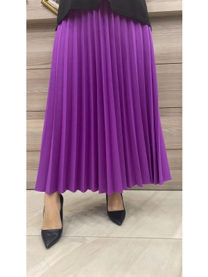 Niqozza Pliseli Etek Fuşya