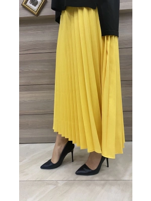 Niqozza Pliseli Etek Sarı