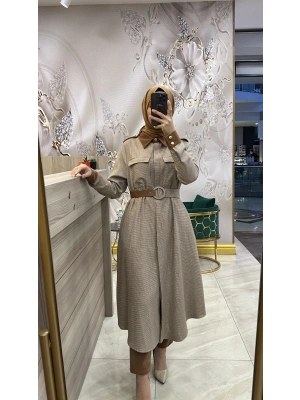 Niqozza Tiara Yakası Kadife Elbise