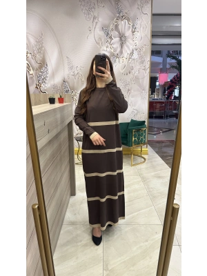 Nuss 1400 Elbise Kahve-Bej