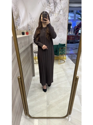 Nuss 1401 Elbise Kahverengi