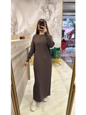 Nuss 1403 Elbise Kahverengi
