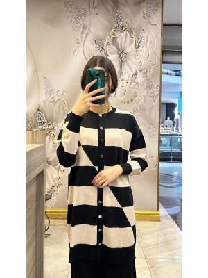 Nuss -25Y711 Hırka siyah-Bej