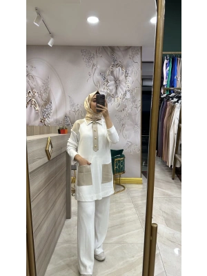 Qupra Ekru İkili Takım