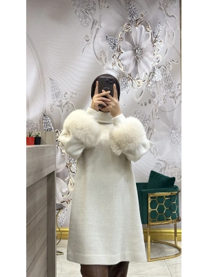 Qupra Kolları Kürklü Tunik