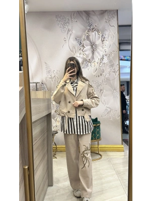 Venöve 25SSCEK0013 Bej Naomi Ceket