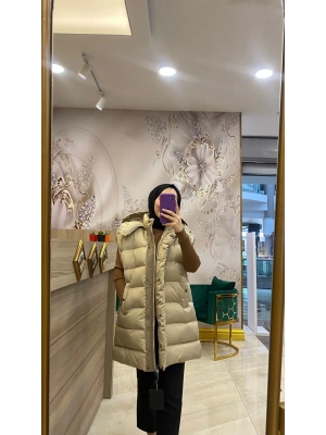 WOMANİA YELEK RABAT BEJ - RAHAT KALIP