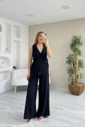 Ayrobin Kruvaze Bağlamalı Takım Siyah