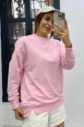 Basic Sweatshirt Toz Pembe