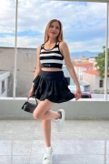 Fırfır Detay Etek Siyah