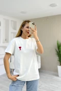 Marka Baskılı Tişört Beyaz