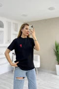 Marka Baskılı Tişört Siyah