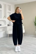 Modal Kumaş Şalvar Takım Siyah