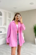Modal Oversize Gömlek Toz Pembe