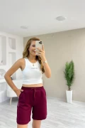 Orjinal Marka Oysho Modal Kumaş Şort Bordo