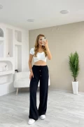 Orjinal ZR Model Dokuma Bürümcük İnce Kemer Pantolon Siyah