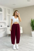 Oysho Kumaş Şalvar Bordo