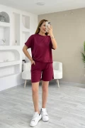 Pike Modal Kumaş Şortlu Takım Bordo