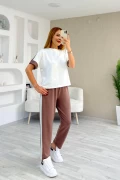 Şeritli Takım Kahverengi