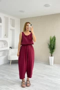 Tensel Kumaş Alt-Üst Takım Bordo