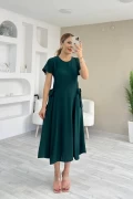 Yan Bağlama Detay Ayrobin Elbise Zümrüt