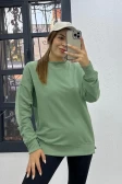 Basic Sweatshirt Açık Yeşil