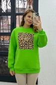 Leopar Baskılı 3 İplik Sweatshirt