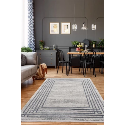 Breda Modern Salon ve Oturma Odası Halısı - Mavi