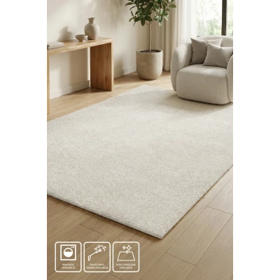 Craft Salon Oturma ve Çocuk Odası Yumuşak Dokulu Tuft Halı- Beyaz