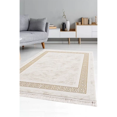 Efsun Modern Salon ve Oturma Odası Halısı - Krem Gold