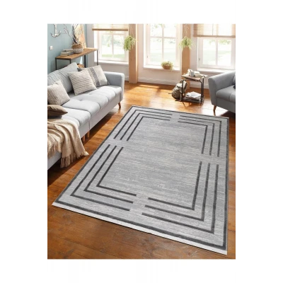 Pyramid Modern Salon ve Oturma Odası Halısı - Gri