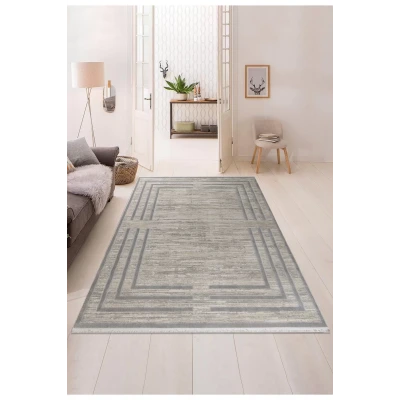 Pyramid Modern Salon ve Oturma Odası Halısı - Krem Gri