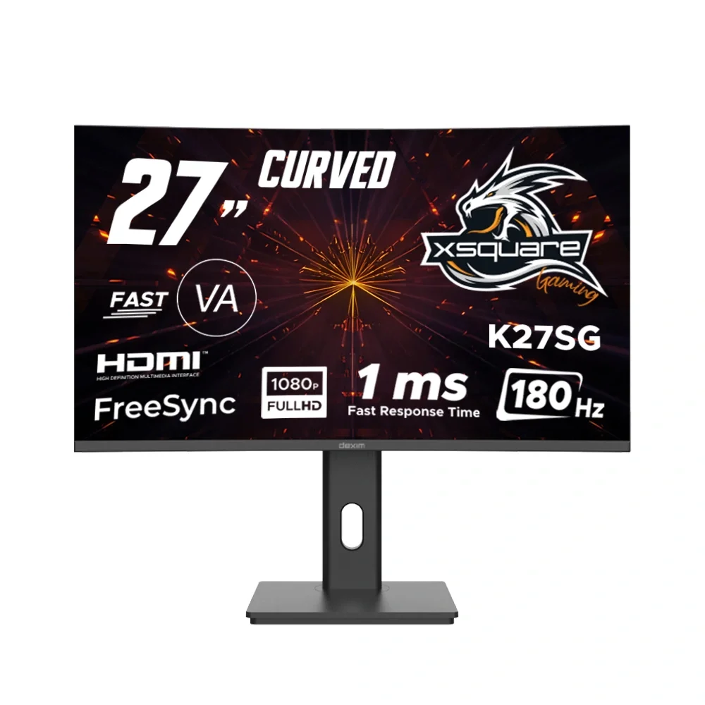 27 Monitör / Dexim K27SG 1Ms 180Hz (Hdmı+Display) Curved Gaming Monitör